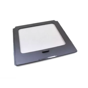 Car sunroof shade panel with a dark frame and light mesh screen, including a small handle in the center bottom edge